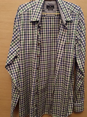 Navy and Green men's shirt Large like new