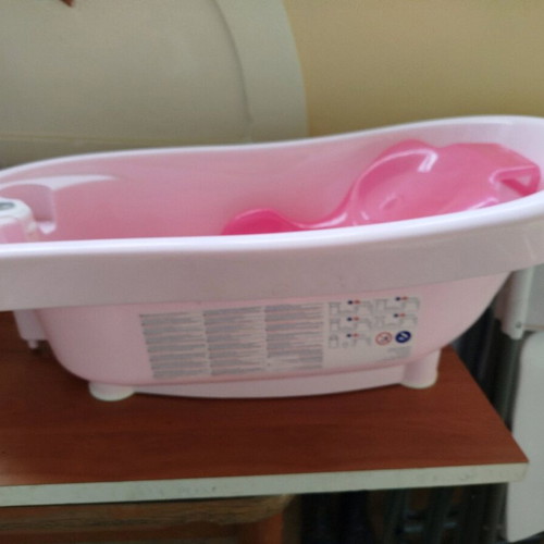 Bebejou Baby Bath with Folding Stand and Built-in Thermometer like new