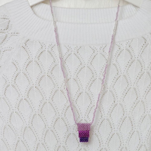 Custom-made necklace in purple and pink colors