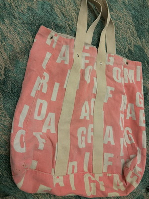Beach bag shoulder type used, pink