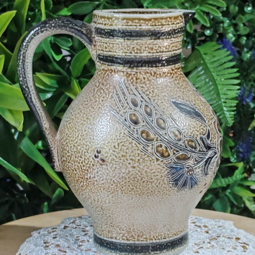 German Bembel ceramic wine jug 1989, handmade