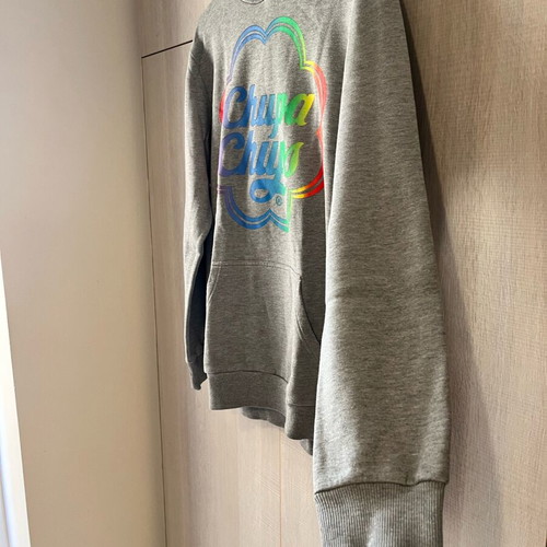 Pull & Bear men's grey hoodie sweatshirt used, size XL, Chupa Chups print