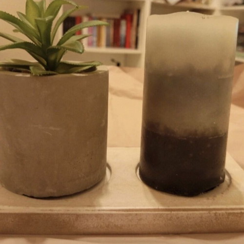 Decorative set of 3 pieces with candle
