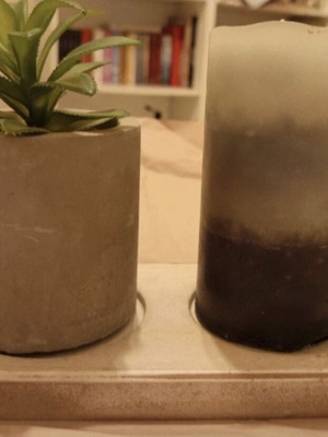 Decorative set of 3 pieces with candle