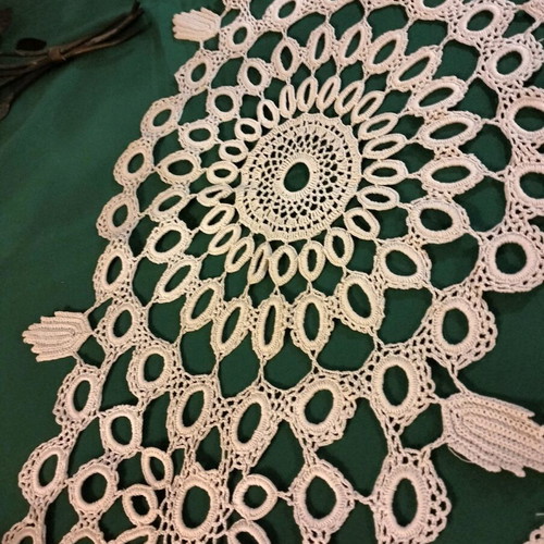 Handmade vintage table linen set white, new
