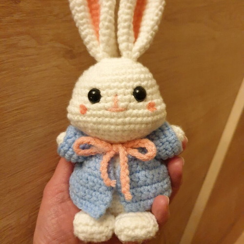 Amigurumi Bunny Doll handmade, 21cm, safe eyes, hypoallergenic filling