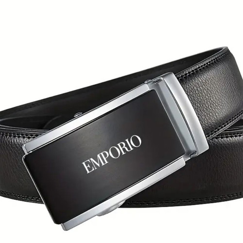Emporio men's belt new, black matte with stainless steel