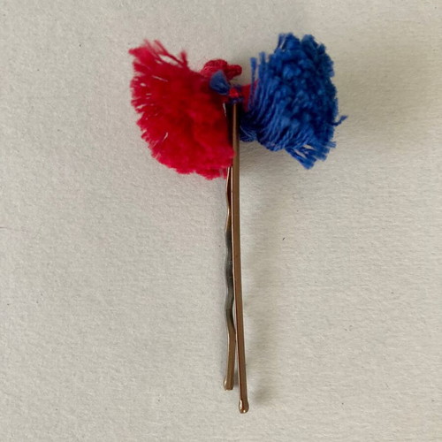 Vintage hairpins set of 5 with handmade colorful tassels new