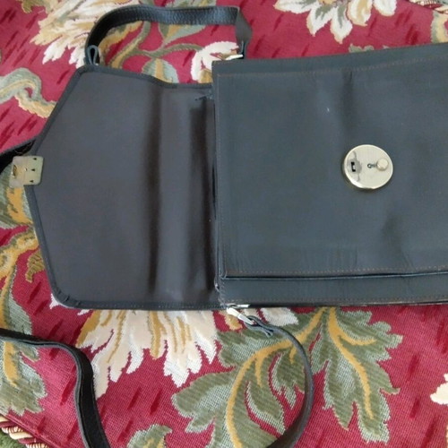 Vintage leather bag used, brown, quality with many compartments