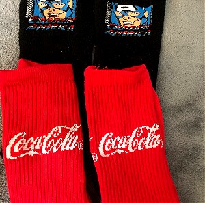 (2) ζευγάρια κάλτσες Coca-Cola-Marvel 42-44 νουμερο