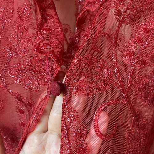 Red lace tunic used, size M