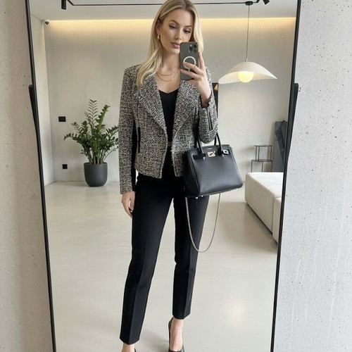 Top Secret women's black and white textured jacket like new XS–S