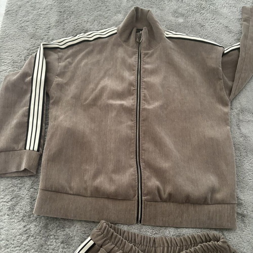 Set with suede-like material, new, beige, size M/L