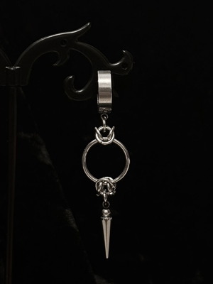 Chainmail earrings with spikes handmade, stainless steel, silver color