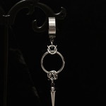 Chainmail earrings with spikes handmade, stainless steel, silver color