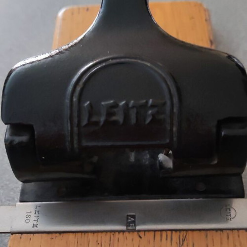 Vintage large Leitz hole punch like new with 4 old wooden stamps