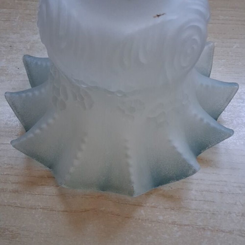 Lamp glass like new, 11cm height, 15cm diameter, blue and white