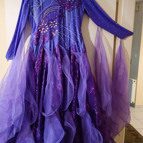 Ballroom dance dress new, purple, national standard, size 3