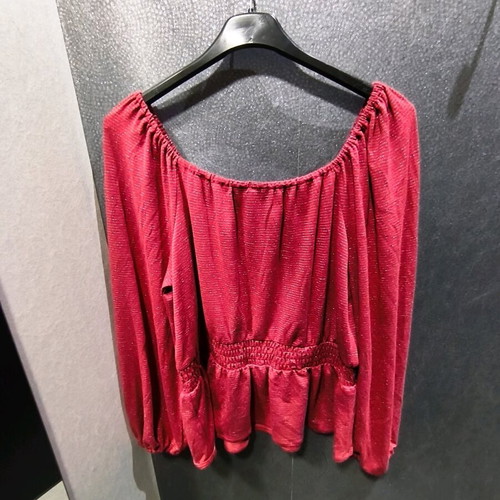 Peplum Top Lauren Conrad Bordeaux new with silver glitter