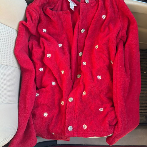 Red button-up sweater XL