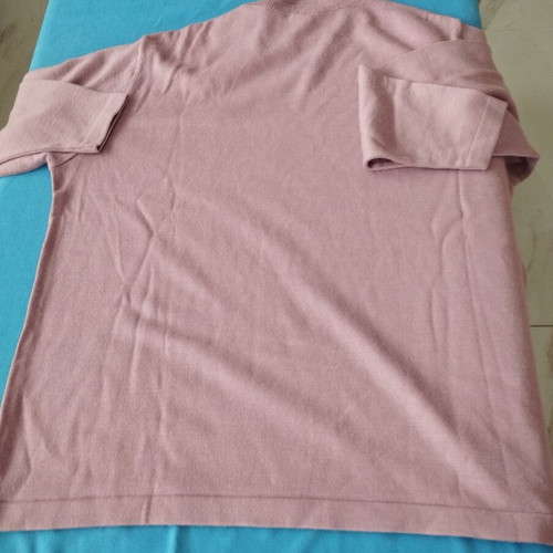 Paschalis Thin Knit Sweater with Low Mock Neck Pink Sapio Milo Size 3 like new