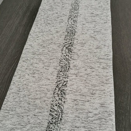 Table runner chenille gray and black new