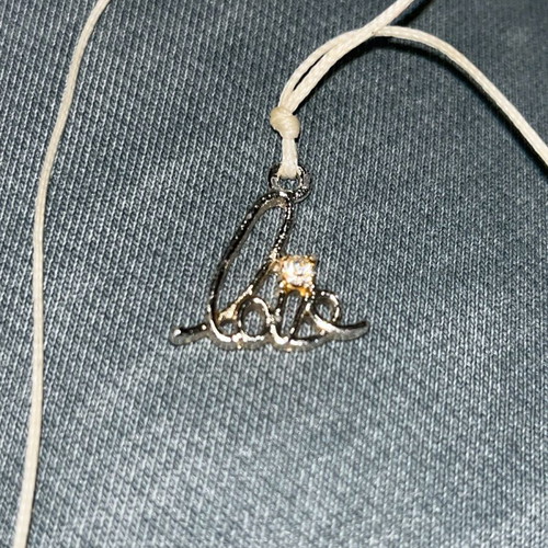 Handmade Love necklace with white stone new