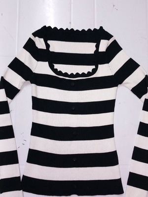 Women's elastic blouse like new, size S/M, black white