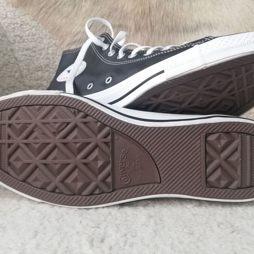 Converse Chuck Taylor new black leather shoes with white
