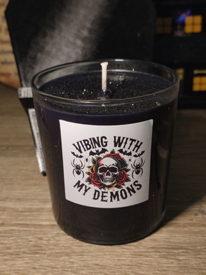 Handmade candle with salted caramel scent