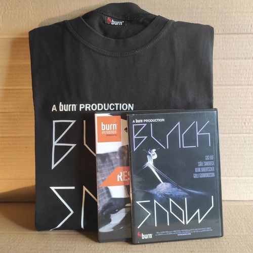 Burn Energy Drink T-shirt and DVD set collectible, new