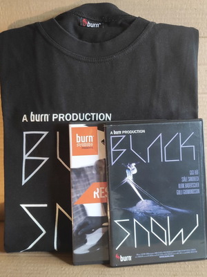 Burn Energy Drink T-shirt and DVD set collectible, new