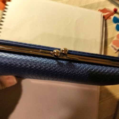Women's wallet like new, blue woven design