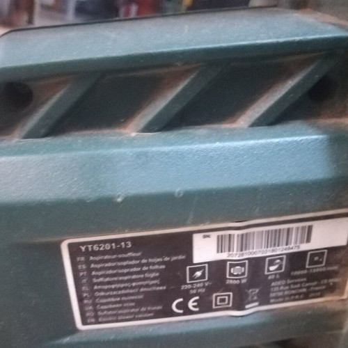 Electric blower vacuum YT6201-13 used with bag and 15-meter extension cord