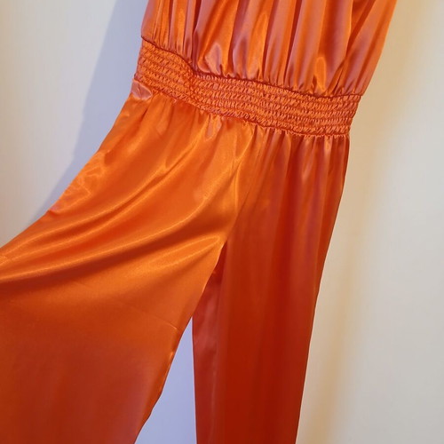 Lynne satin jumpsuit like new, orange, size M
