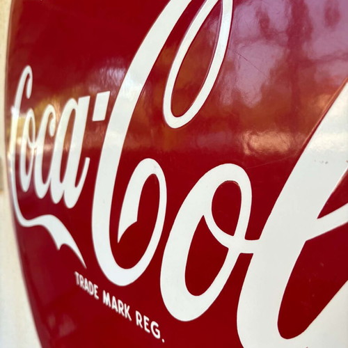 Coca Cola metal enamel sign 90cm diameter 1956