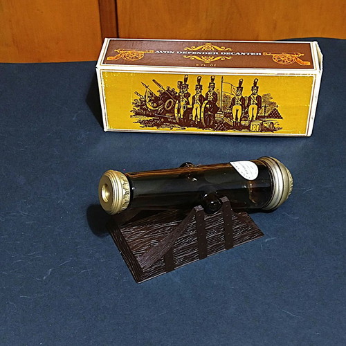 Avon Defender Decanter vintage collectible bottle used