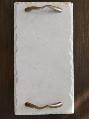 Marble tray new decorative with handles in beige tones