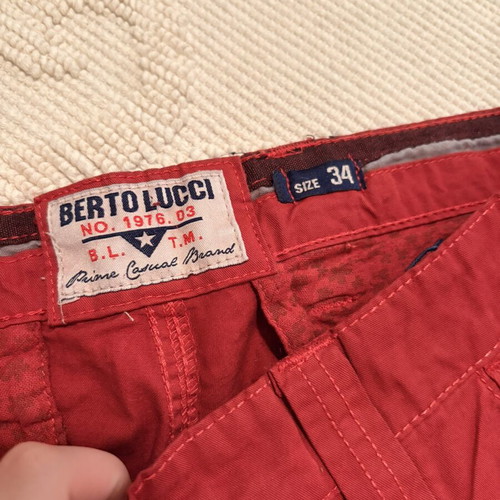 Berto Lucci men's pants red, like new, size S