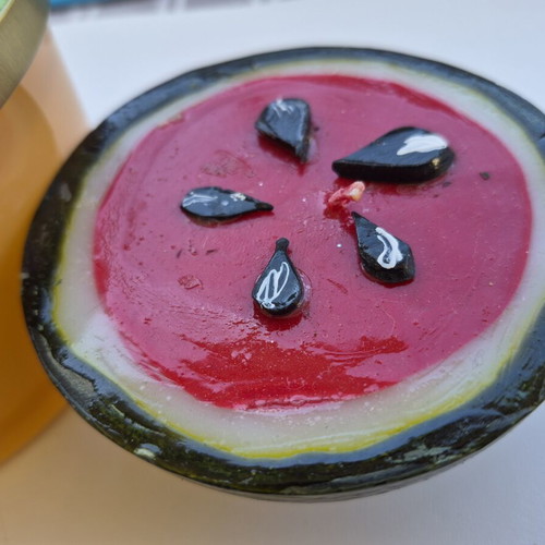 Candle set with spring flower scent and handmade watermelon