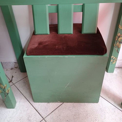 Furniture set used, desk, hanger, and stool painted with chalk paint