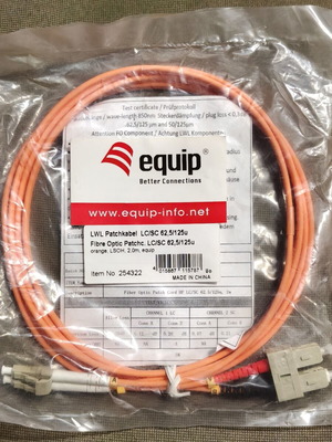 Equip καλώδιο οπτικής ίνας 2μ καινούργιο, LC σε SC, multimode OM1