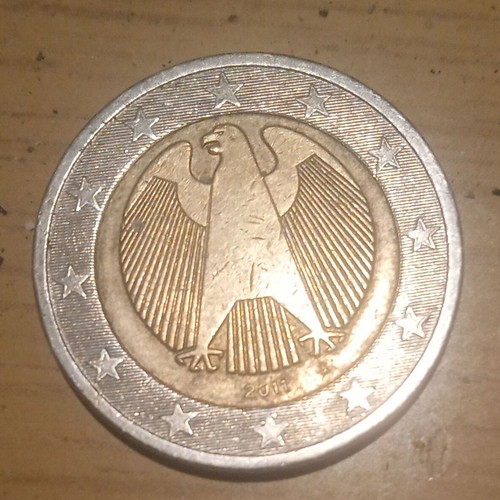 2 euro 2011 used, minted in Germany, condition XF