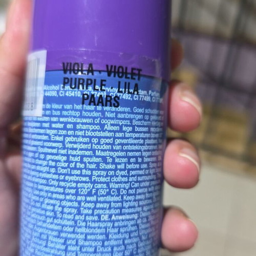 Land of Colors purple hair color spray, sealed