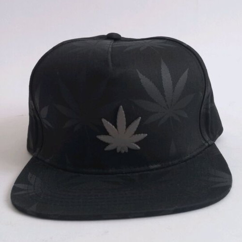 Marijuana hat new, black and gray