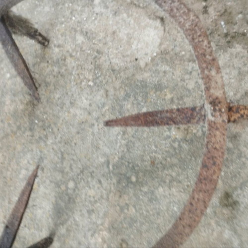 Round base used large, iron, heavy construction