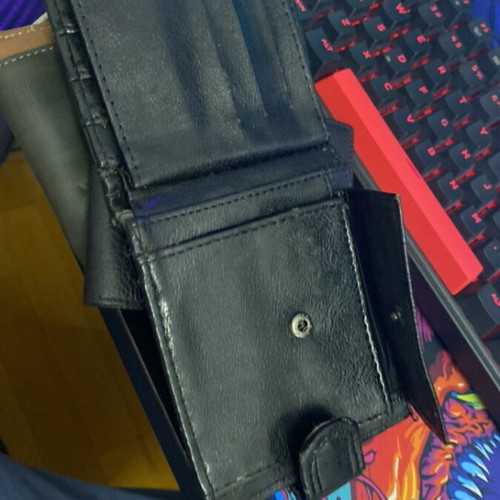 Leather wallet used, black