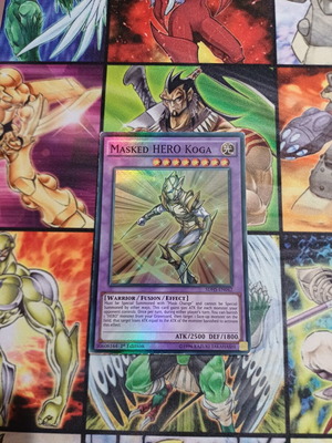 Κάρτα Yu-Gi-Oh! Masked HERO Koga μεταχειρισμένη, Super Rare 1st Edition