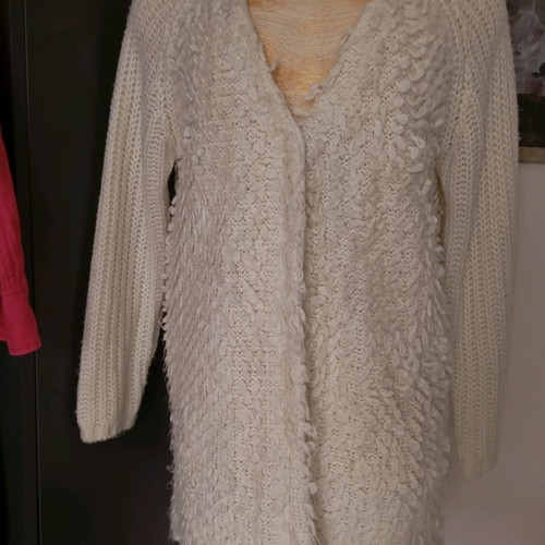 TU women's cardigan used, white, size L