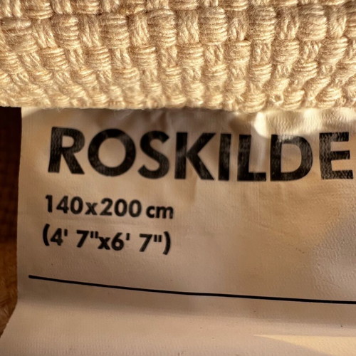 IKEA Roskilde rug 140x200 cotton new vanilla color